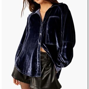Night Skies Velvet Button-Up Shirt
